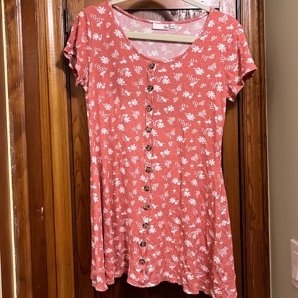 So size large pink floral skater dress